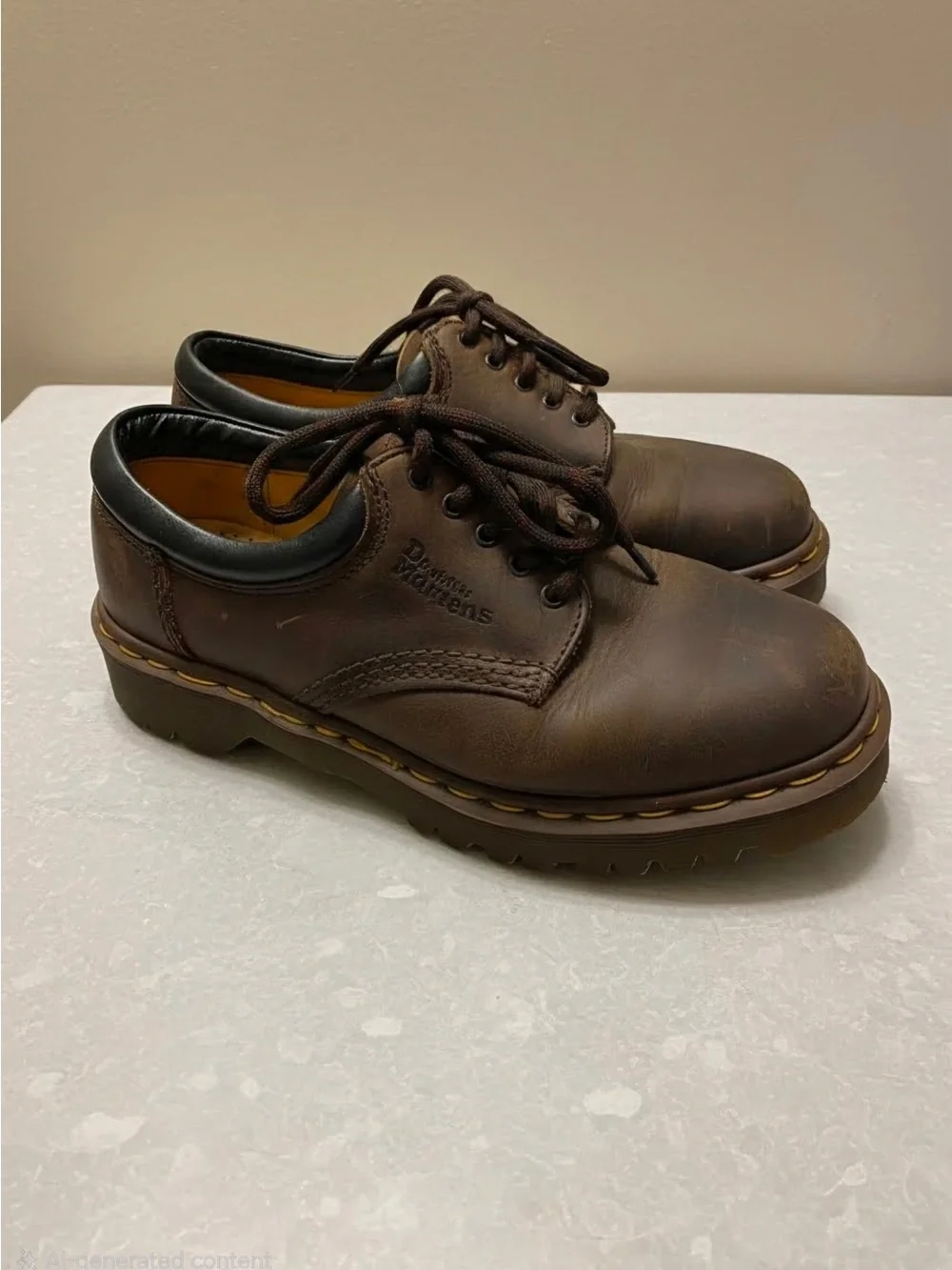 Dr. Martens Dark Brown Leather 3-Eye Derby - Picture 1 of 3